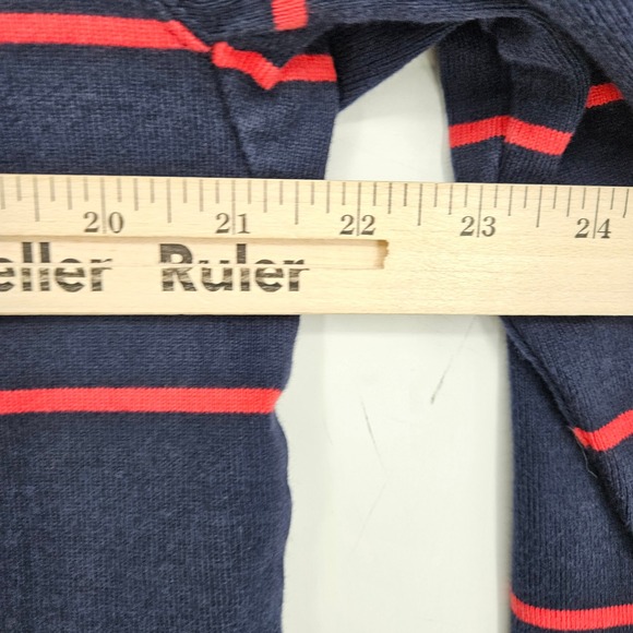 J Crew Rugby Shirt Mens Medium Oarsman Striped Blue Button Up Elbow Patch - Picture 6 of 10